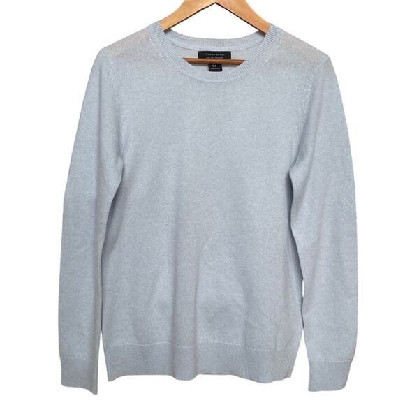 Tahari 100% Cashmere Sweater M | Cloud Blue, NWOT, Quiet Luxury, Vince Vibes - Picture 5 of 5